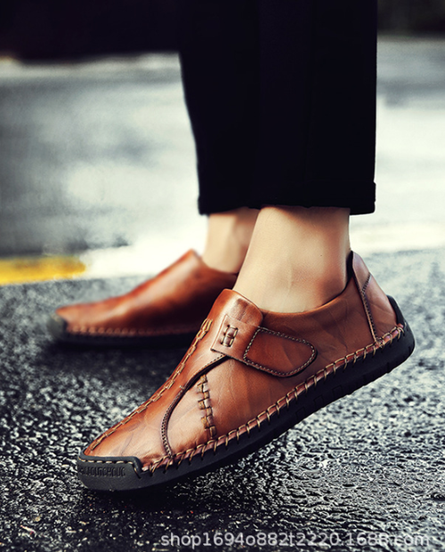 New Men's Casual Shoes Lazy Leather Shoes
