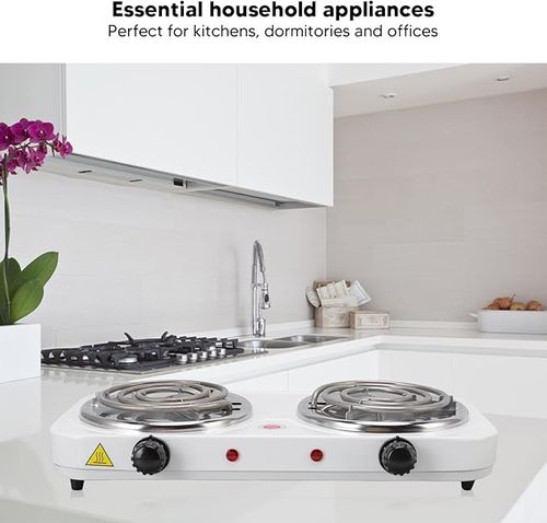 Electric Countertop Stove, 2000W Multifunctional 2 Portable Cooking Stove Electric Hot Plate Double for Home and Outdoor
