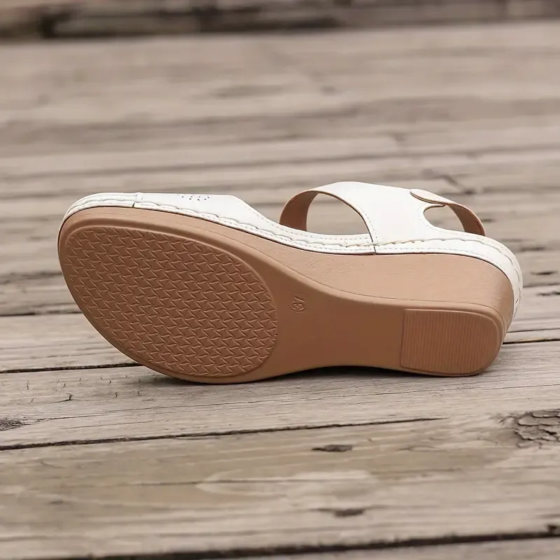 Vibrant Solid Color Wedge Sandals