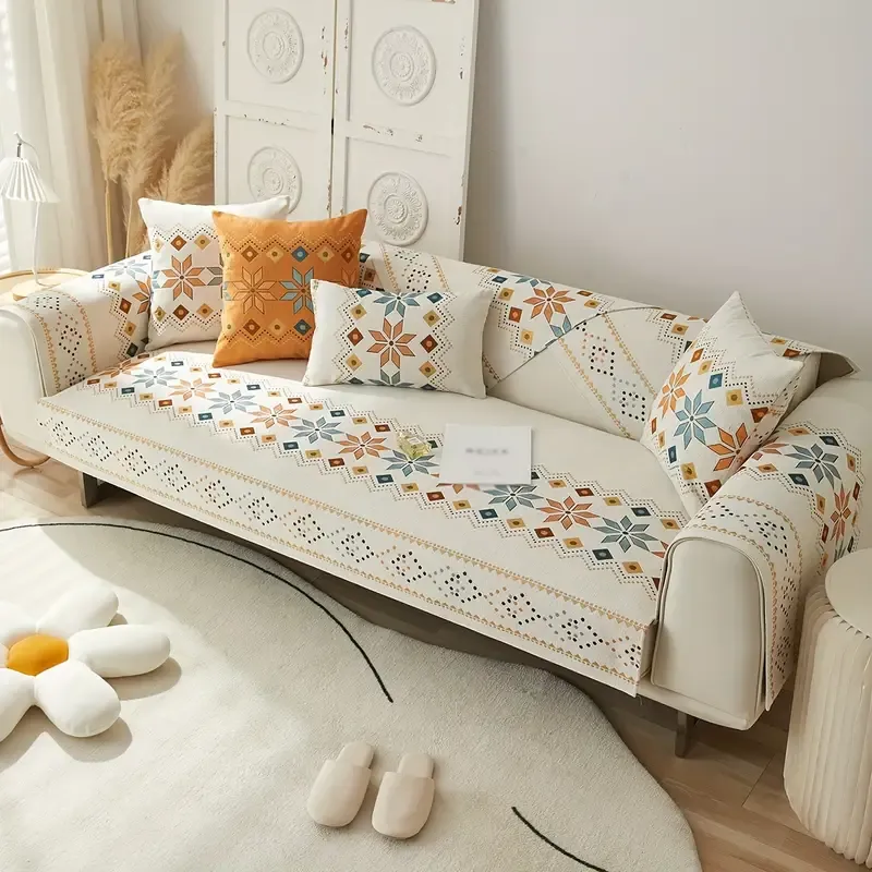 1pc Chenille Sofa Slipcover, Non-slip Sofa Cover, Couch Cover Four Seasons Universal Furniture Protector For Bedroom Office Living Room Home Decor