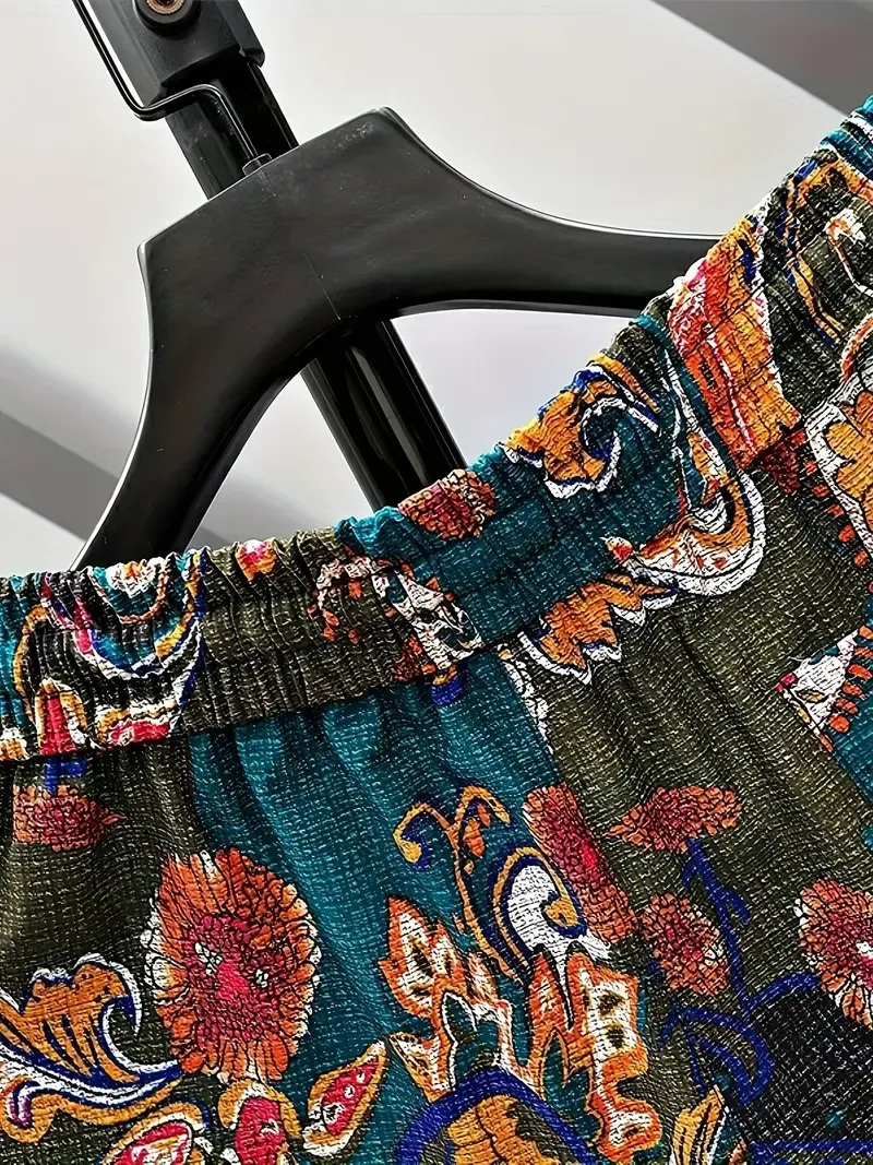 Classic Men's Shorts With Drawstring And Pockets, Novel And Trendy Floral Pattern Casual Shorts For Summer Street And Holiday Wear