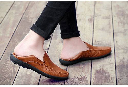 Leather shoes flat large size casual shoes men