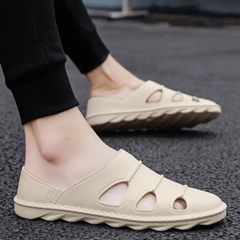 Men's Close Toe Breathable Slip On Sandals