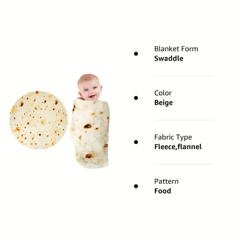 Soft Flannel Tortilla Baby Blanket
