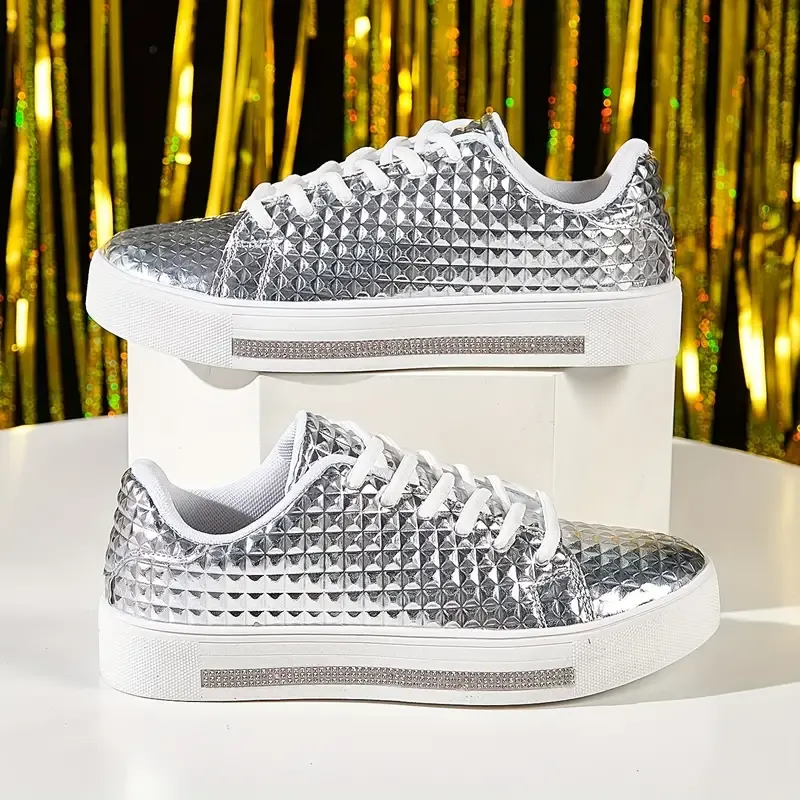 Women's Trendy Flat Sneakers, Fashion Lace Up Outdoor Shoes