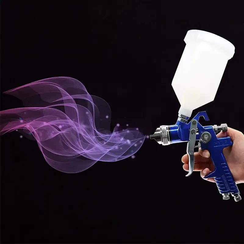 2 Set HVLP Air Gravity Spray Paint Gun Set with 0.8mm, 1.4mm Nozzle & Pressure Gauge for Automotive Paint