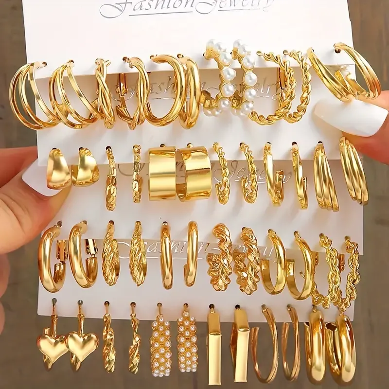 Vintage Hoop Earrings Set