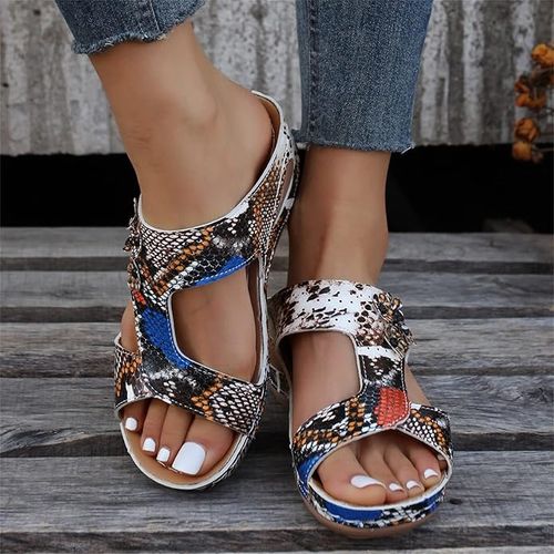 Breathable wedge heel flower open toe casual