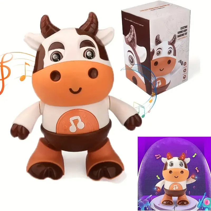 Interactive Dancing Cow Toy with Music and Lights
