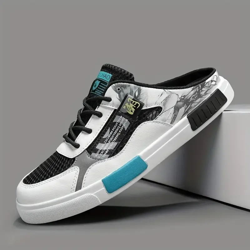 Men's Ultra Low Top Slip On Skate Shoes, Non Slip Comfy Casual Shoes For Outdoor Walking Camping