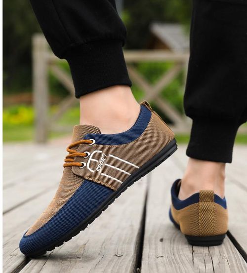 New summer shoes: Men's bean shoes, men's breathable canvas shoes