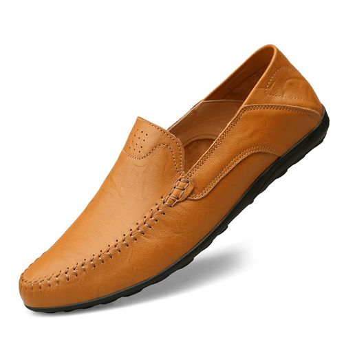 Leather shoes flat large size casual shoes men