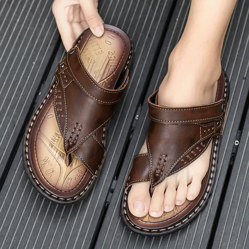 Flip-flops, men's summer large-sized slippers, outdoor beach shoes