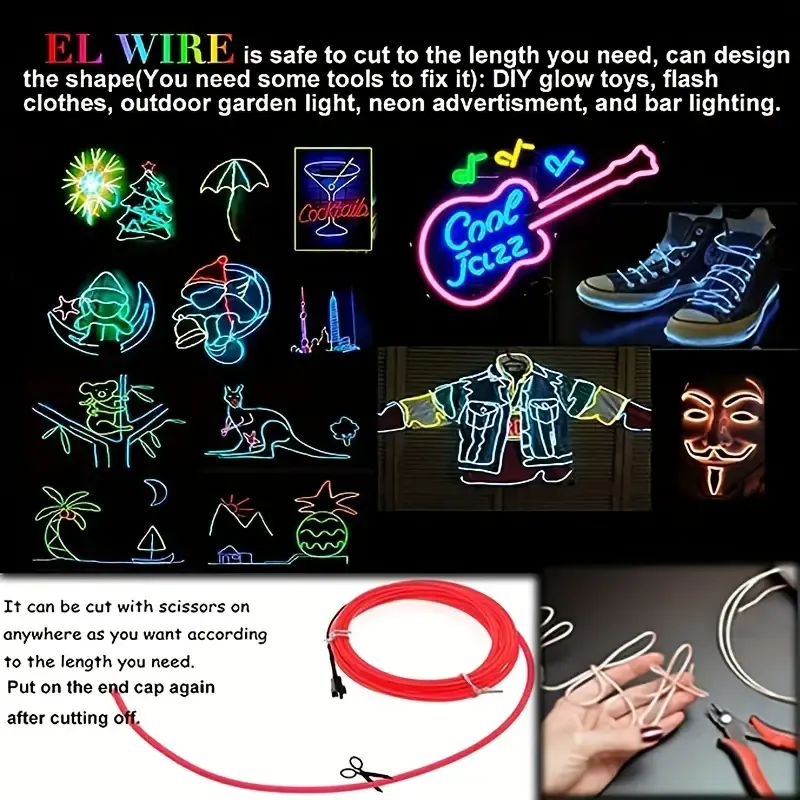 Glow Wire Cable LED Neon Costumes