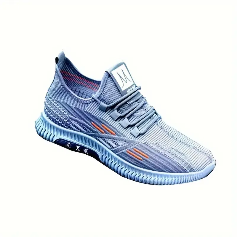 Men's Slip On Breathable Durable Knit Jogging Shoe With Adjustable Shoelace, Comfy Sneakers For Outdoor Workout Training