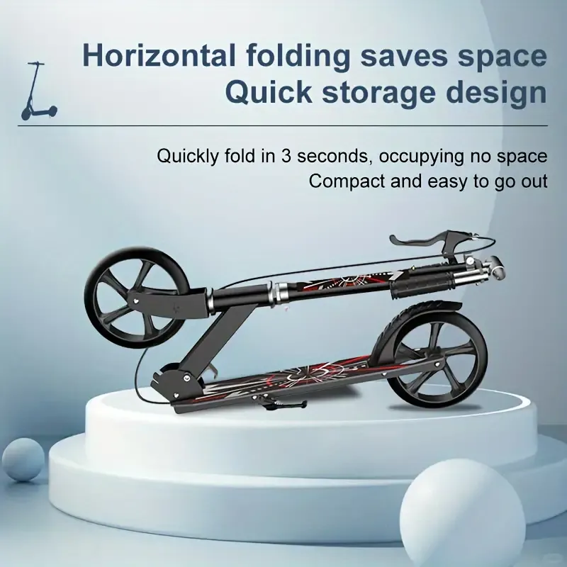 Scooter for Adults And Teenagers, Two Wheels, Foldable, for Urban Transportation (Pedal, No Electricity)