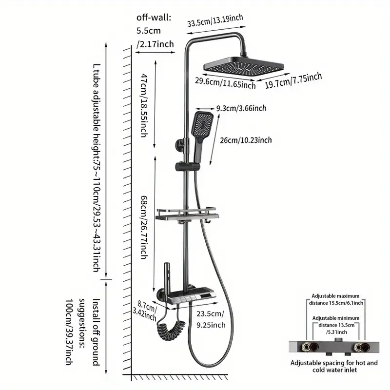 Multi-Function Bathroom Shower System