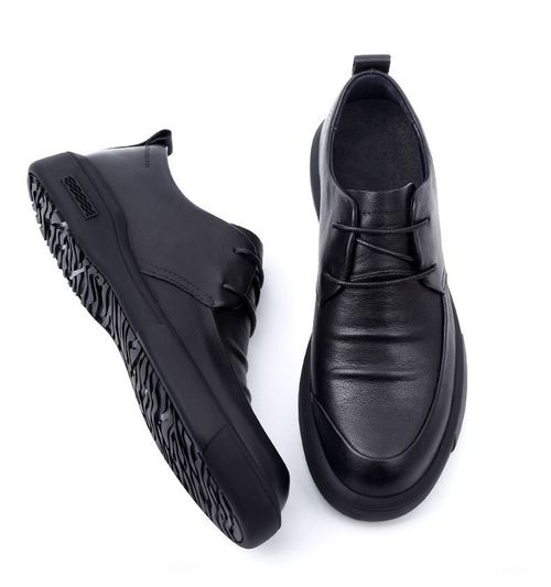 Soft-soled and soft-faced men's work leather shoes