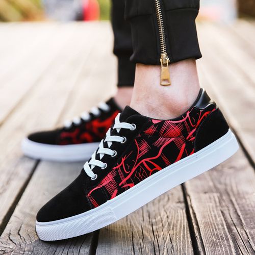 Comfy Men's Low Top Skateboard Shoes, Trendy Street Style Non Slip Lace Up Casual Sneakers For Outdoor Activities