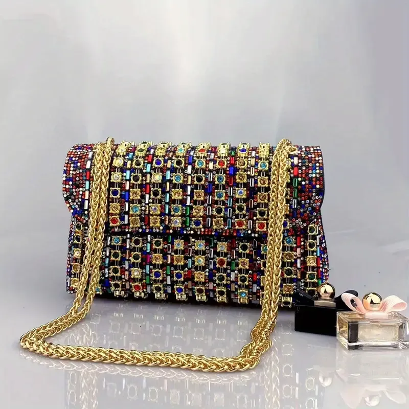Colorful Rhinestone Crossbody Bag