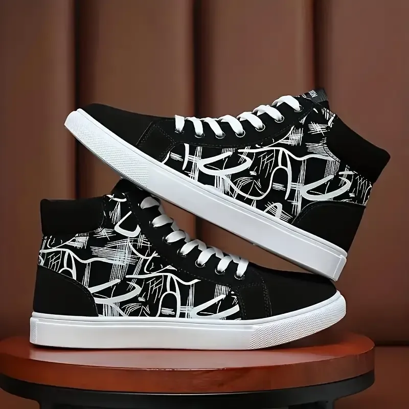 Men's Casual Canvas Lace-Up Skate Shoes