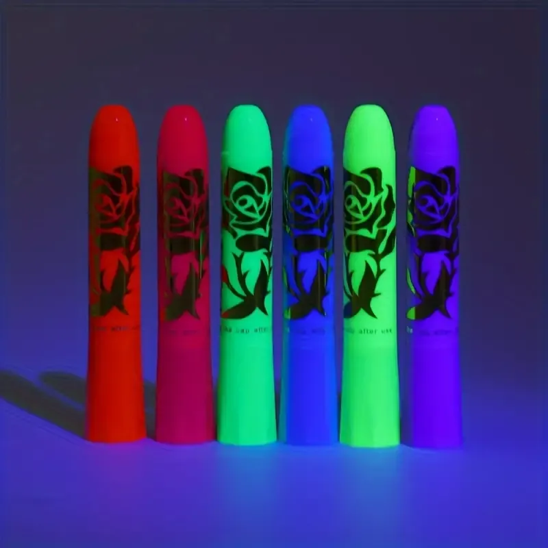 Glow Blacklight Face Paint Crayon Kit