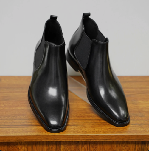 Chelsea boots men's British style sleeve retro handmade leather boots