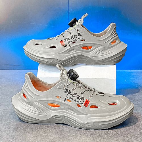 Men's Close Toe Trendy Slip On Sandals With Adjustable Buckle Straps, Comfy Non Slip Durable Anti Odor EVA Beach Water Shoes, Men's Summer Footwear