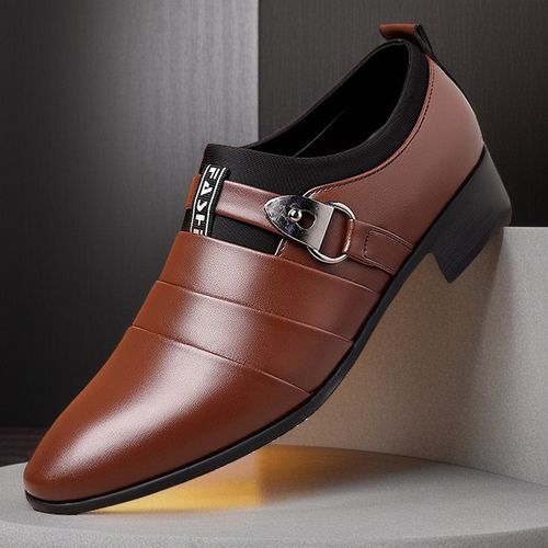 men's large size pointed toe business formal shoes
