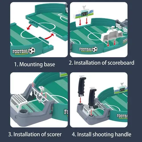 Interactive Tabletop Soccer Game - Stand-Free Bills, No Feathers, Plastic Soccer Battle Set with 2 Balls, Hand-Held Game for Party Fun - Ideal Super Bowl Educational Toy Gift for Kids