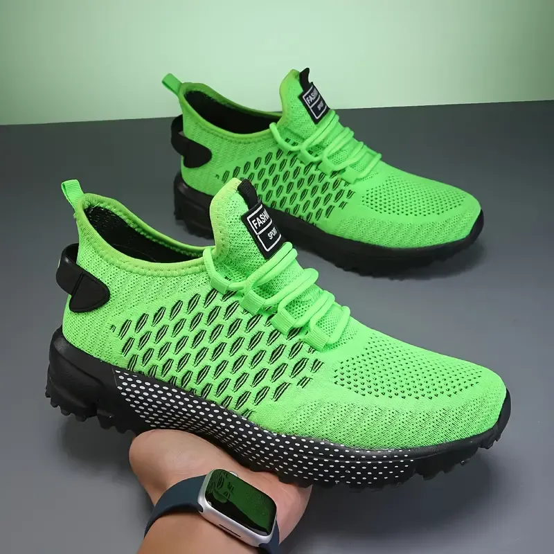 Men's Breathable Slip On Comfy Running Shoes With Adjustable Shoelace - Durable Sneakers For Outdoor Workout Training