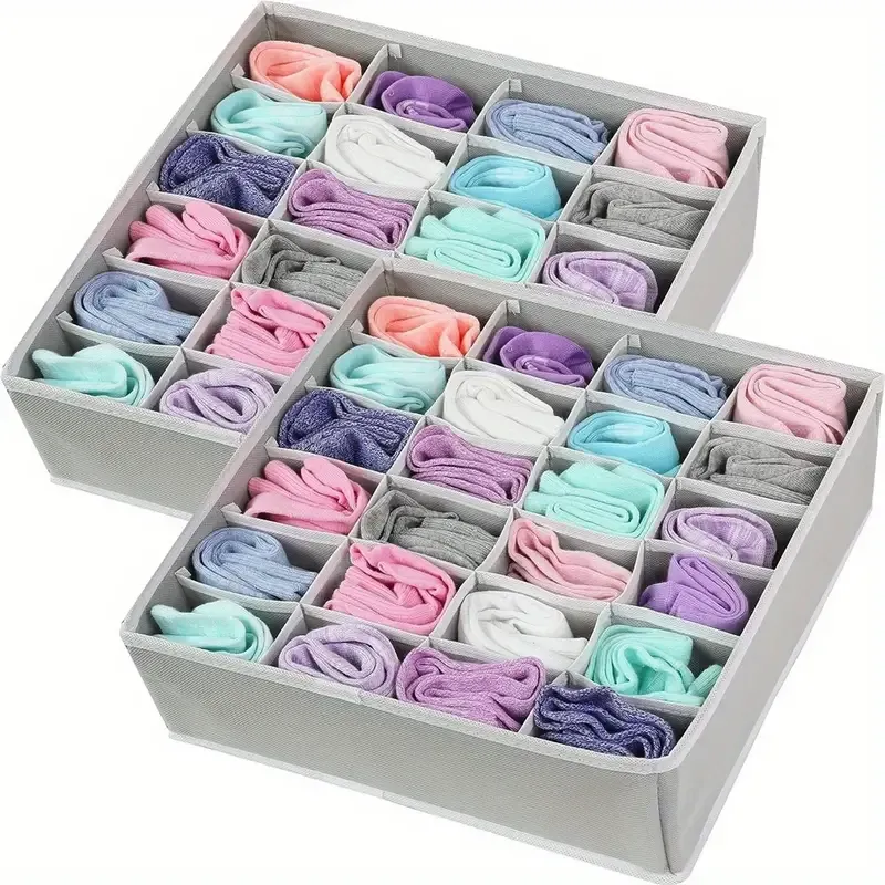 1 Pc Wardrobe Socks Storage Bag With Grids, Versatile Space Saving Container, Multifunctional Underwears, Ties Organizer