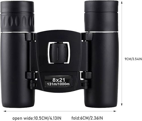 8x21 Binoculars for Adults and Kids Folding Compact Lightweight Small Binoculars for Bird Watching Hiking Travel Concerts Mini for Hiking (Black, One Size)