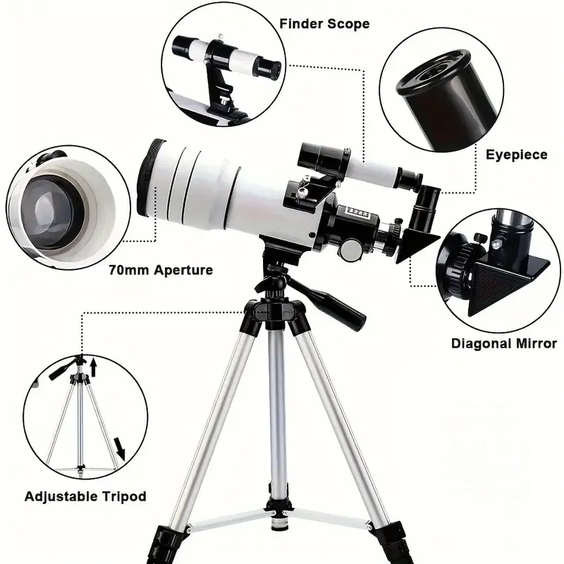 Professional Astronomical Telescope - Objective Lens for Stargazing, Moon Watching, Distant Scenery Observation, Ideal for Outdoor Camping & Travel Enthusiasts