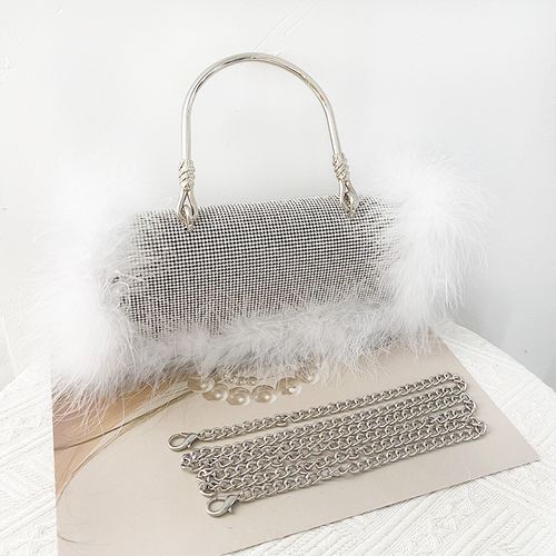 Shiny Furry Banquet Clutch Bag
