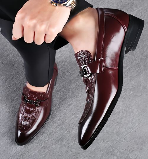 Amazon wish LAZADA cross-border casual leather shoes British fashion pointed men's leather shoes