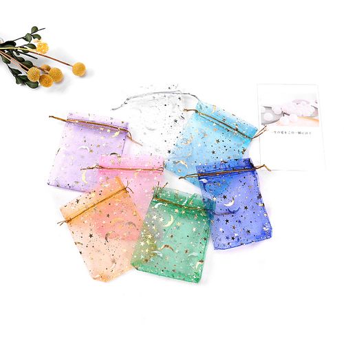 Moon Star Drawstring Organza Bag