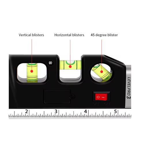 3 in 1 High Precision Measuring Infrared Ruler Level Meter Laser Level Meter