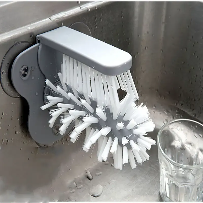 1pc Cup Scrubber, Glass Cleaner, Bottles Brush, Sink Bottle Cleaning Brush, 2 In 1 Drink Mug Cleaning Brush, Wine Suction Cup Cleaning Brush, Kitchen Gadgets, Kitchen Accessories