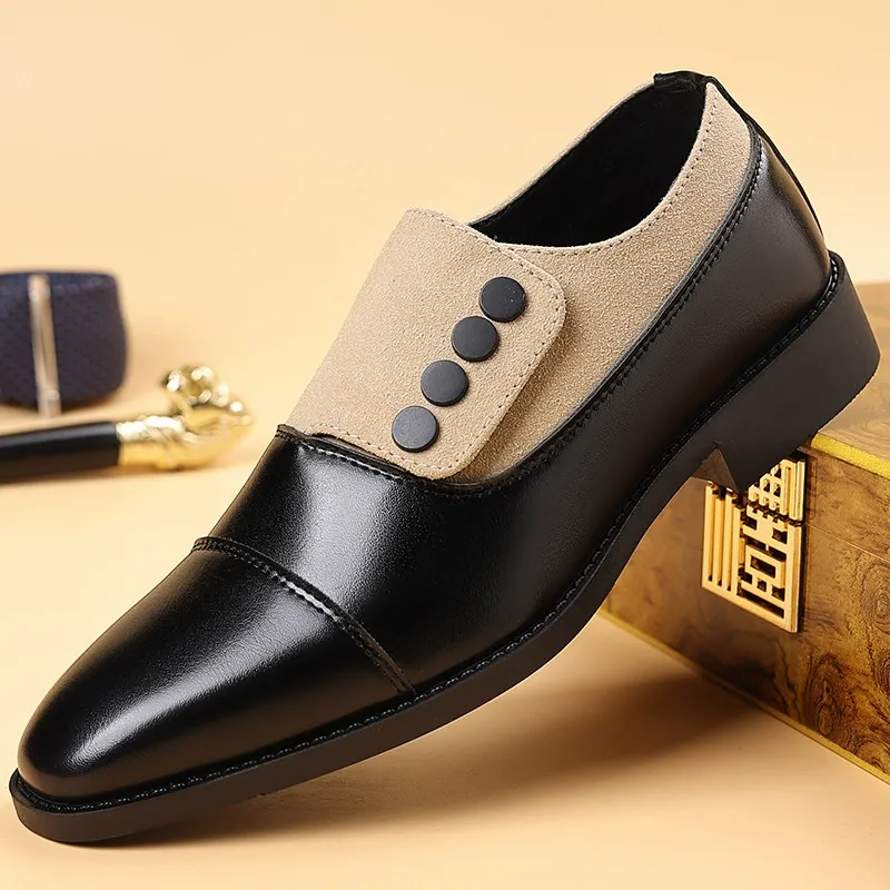 breathable pointed toe trendy men's business shoes