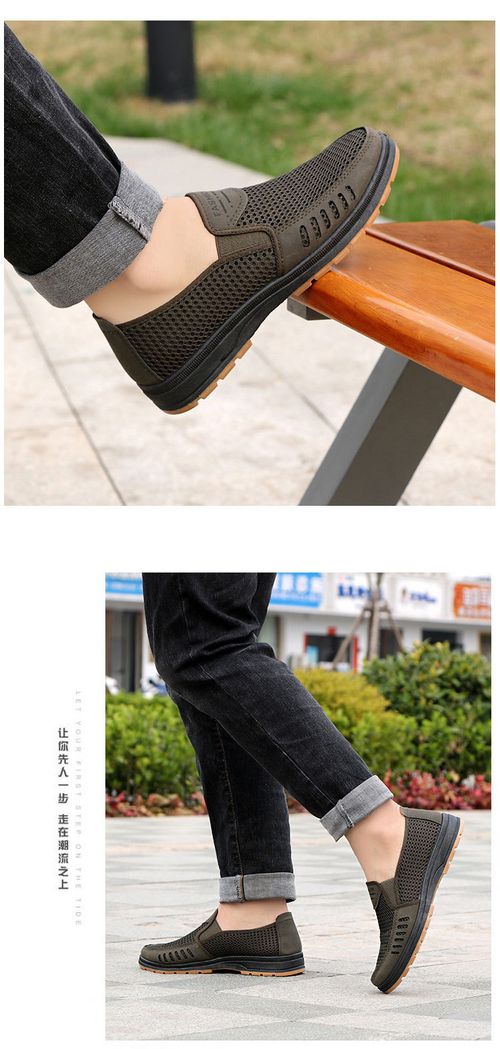 Men's Non Slip Durable Breathable Slip On Walking Shoes, Spring And Summer Comfy Sneakers