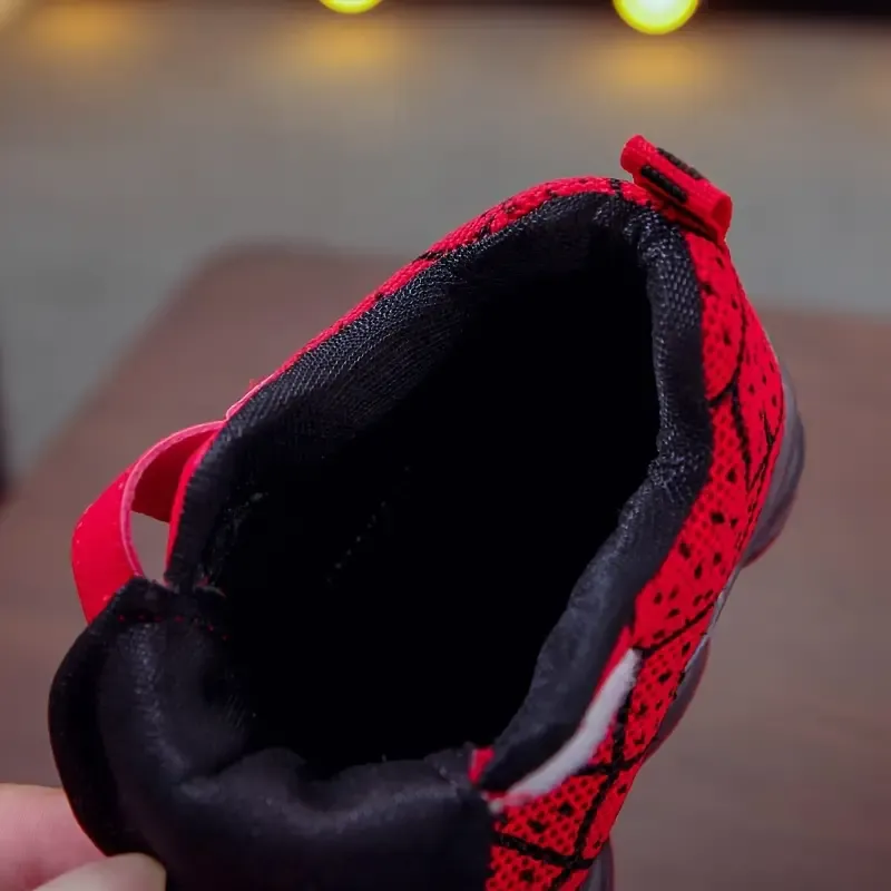 Boys LED Spider Net Sneakers