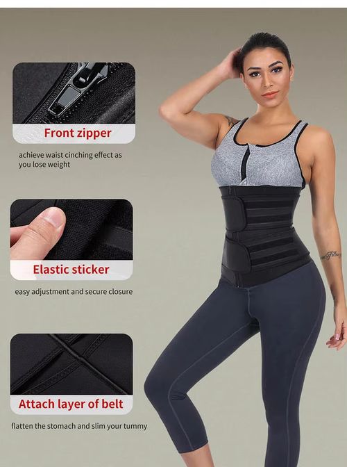 Women's Neoprene Waist Trainer Sauna Belt - Double Straps Tummy Shapewear