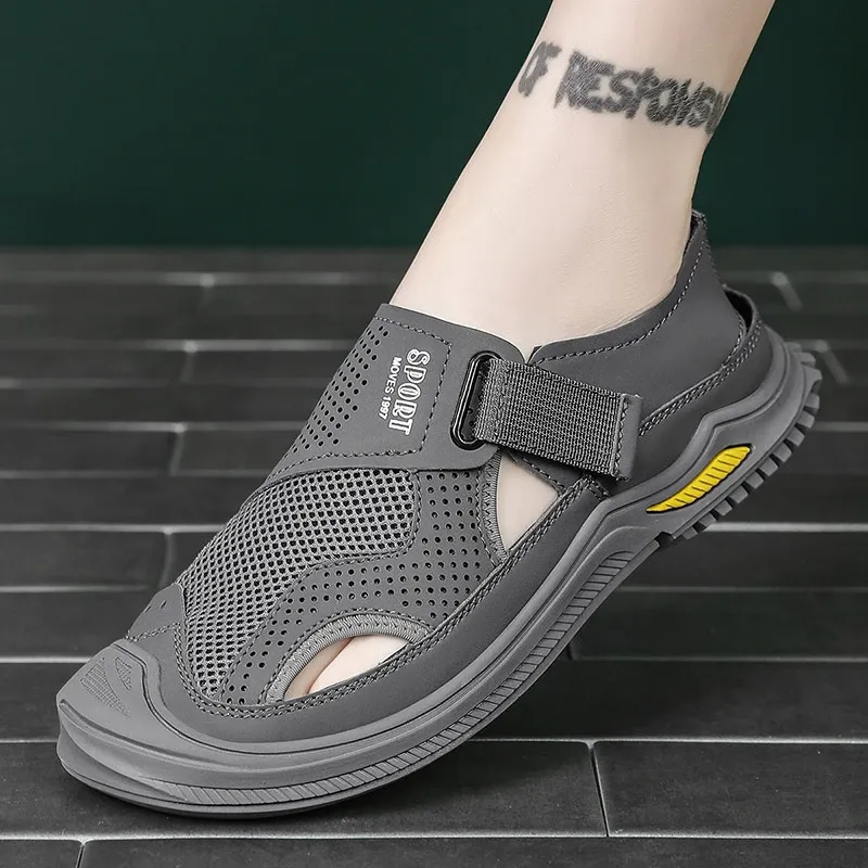 Men's Breathable Slip-On Sandals with Adjustable Straps