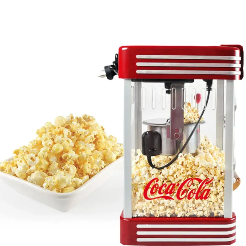 LEWIAO Fully Automatic Retro Electric Popcorn Popper Machine Home Party Tool 220V Pink EU PlugRetro Home Small Electric Popcorn Maker Re