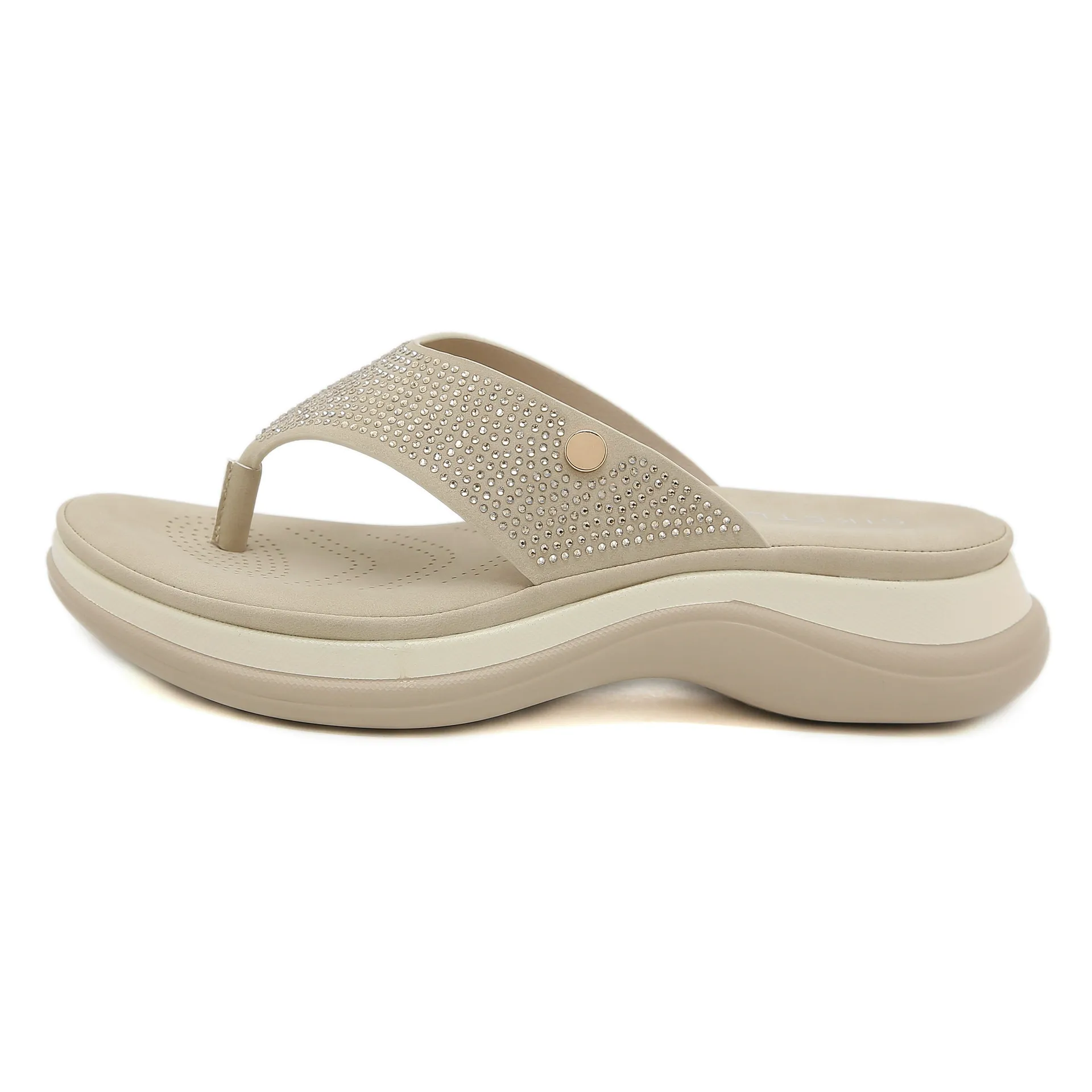Pointed-toe slip-on anti-slip wedge sandals
