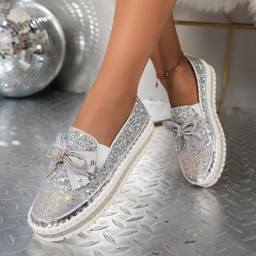 Women's slip-on loafers rhinestone sports shoes