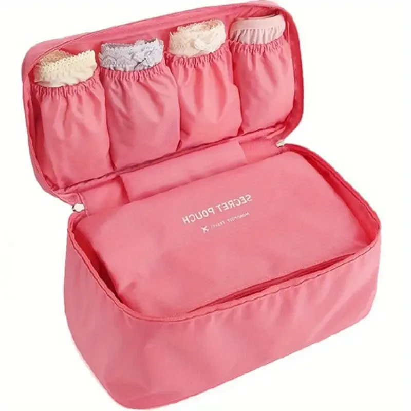 Versatile Travel Organizer Bag - Waterproof, Foldable for Toiletries, Makeup & Underwear Storage with Zip Closure