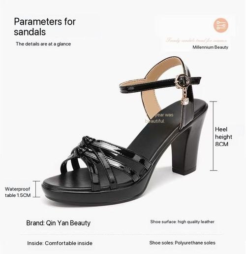 2025 summer thick sole open toe elegant shoes black