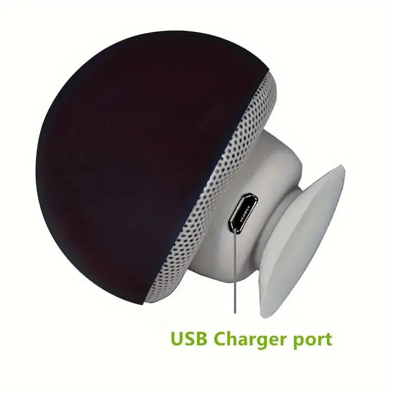 Mushroom Portable Wireless Speaker with Suction Cup Stand, Stereo Sound, Button Control, USB Rechargeable, 200mAh Battery, Wireless Compact Subwoofer for Smartphones Tablets, Great for Travel & Outdoor Use